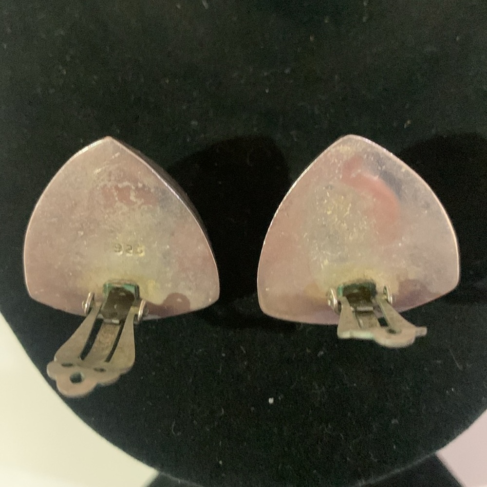 Vintage Solid Sterling Silver 925 Double Triangle… - image 8